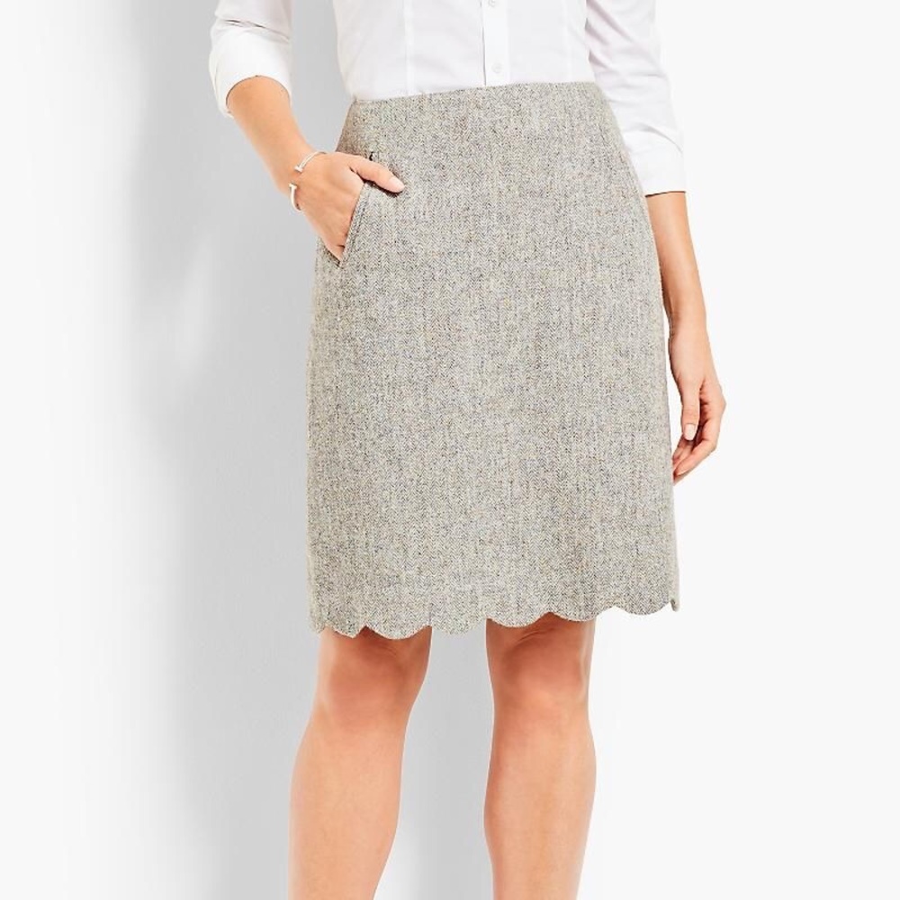 Talbots Scallop Hem Wool Skirt